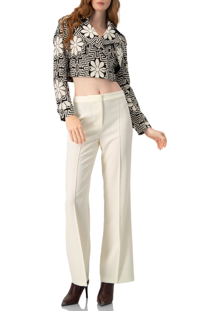 IVONNE Straight-Leg Tailored Trousers in Natural Tone, Alternate, color, Natural