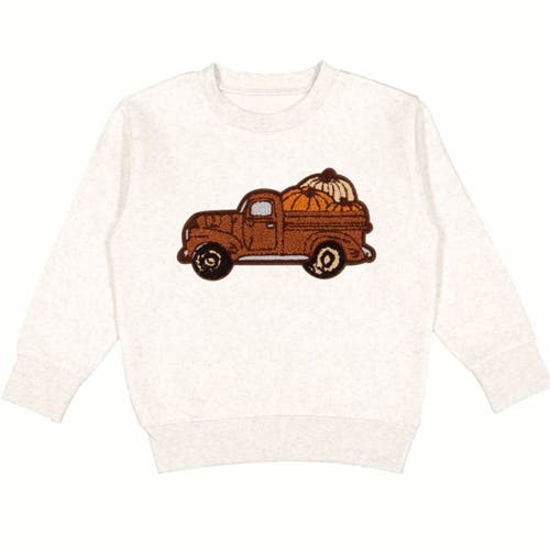 Sweet Wink Fall Truck Patch Sweatshirt In White