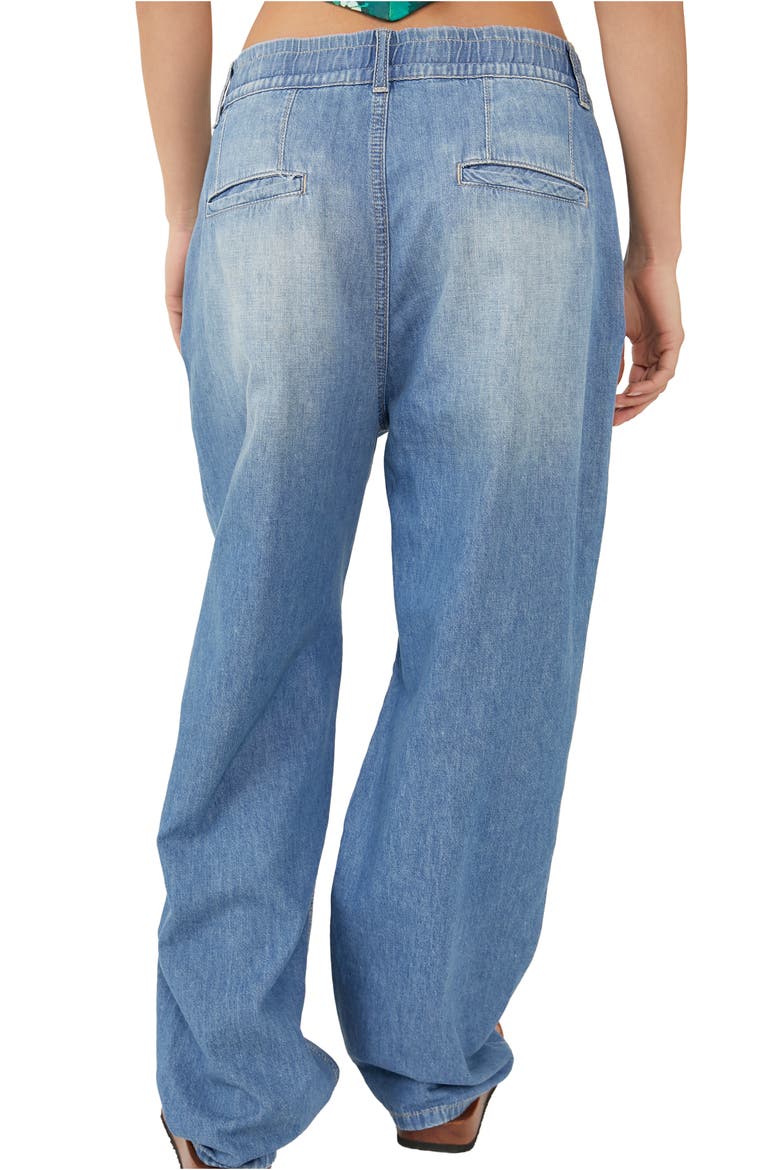We the Free Luna Denim Tie Waist Pants, Alternate, color, STARDUST BLUE