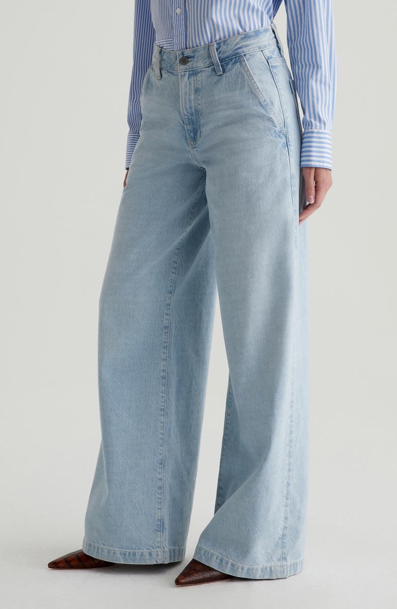 AG Stella Mid Rise Wide Leg Palazzo Jeans, Alternate, color,