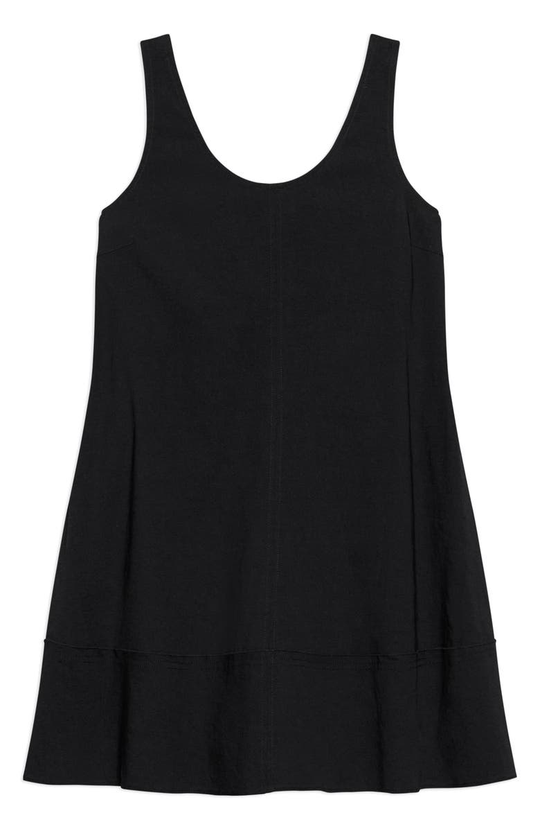 Theory Stretch Linen Blend Tank Dress, Alternate, color, Black