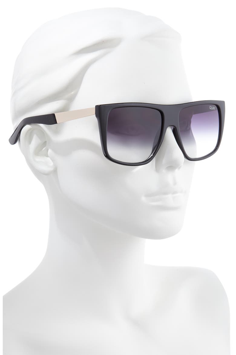 Australia Incognito 56mm Gradient Flat Top Sunglasses, Alternate, color, BLACK/ BLACK FADE