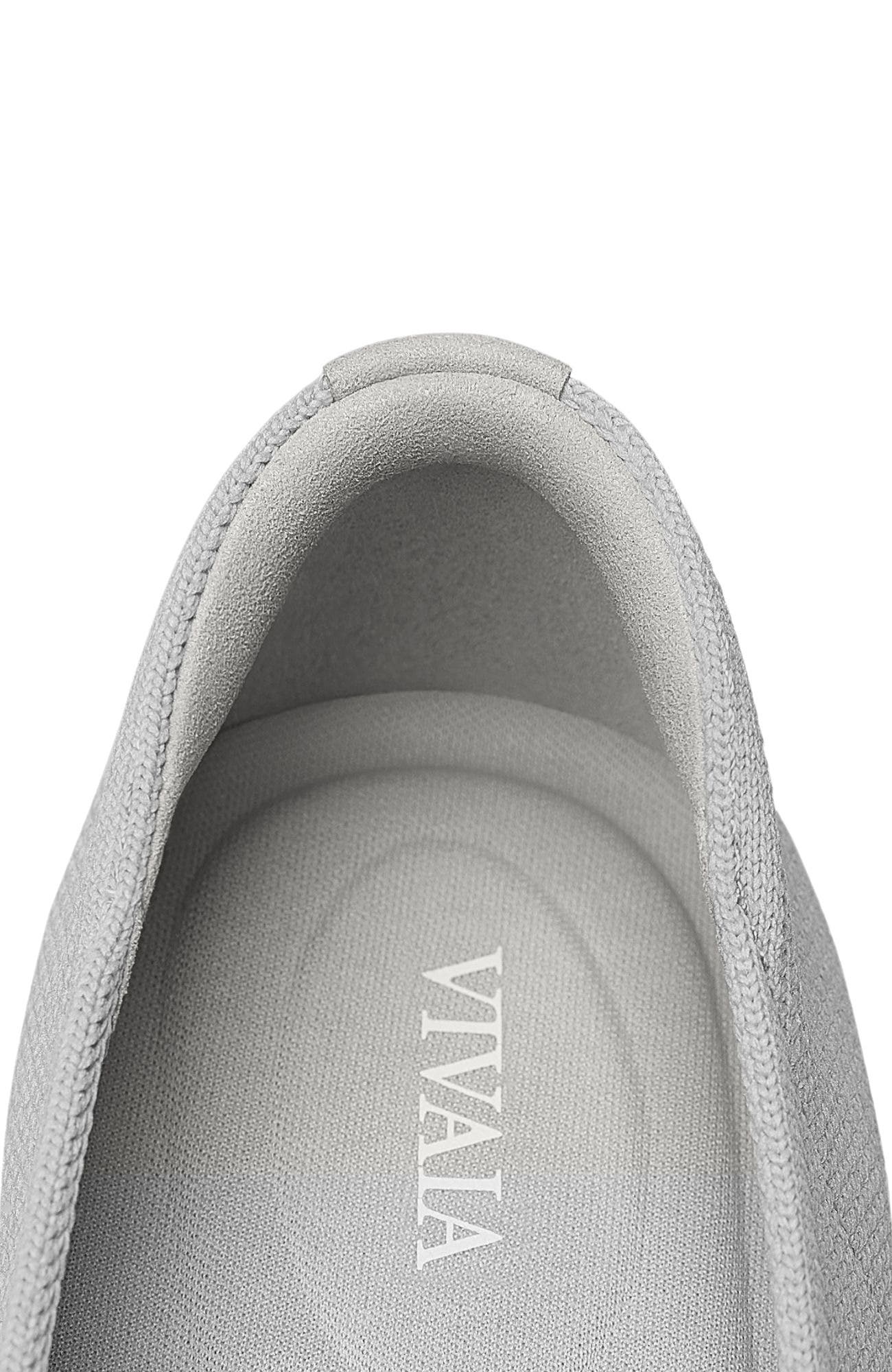 VIVAIA Round-Toe Embroidered Loafers, Alternate, color, Oyster Rich Grey - Moo Cat