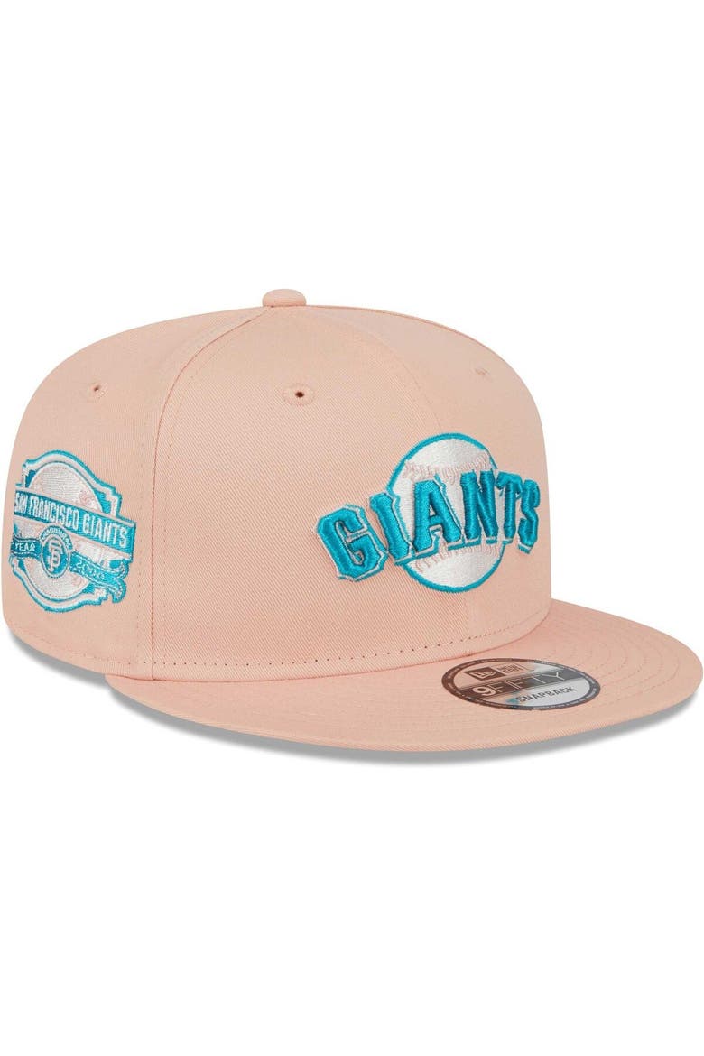 Men's New Era Pink San Francisco Giants  Sky Aqua Undervisor 9FIFTY Snapback Hat, Main, color, Pink