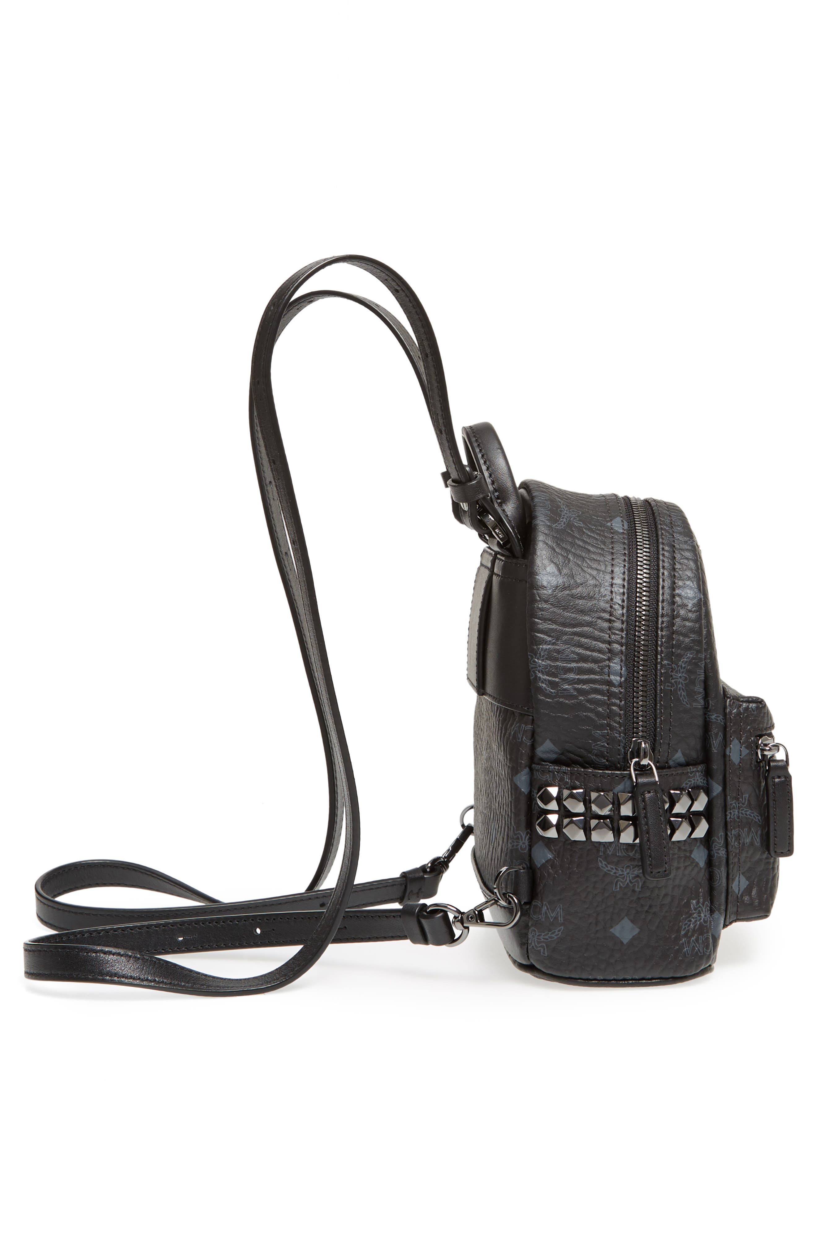 X-Mini Stark Side Stud Convertible Backpack, Alternate, color, BLACK