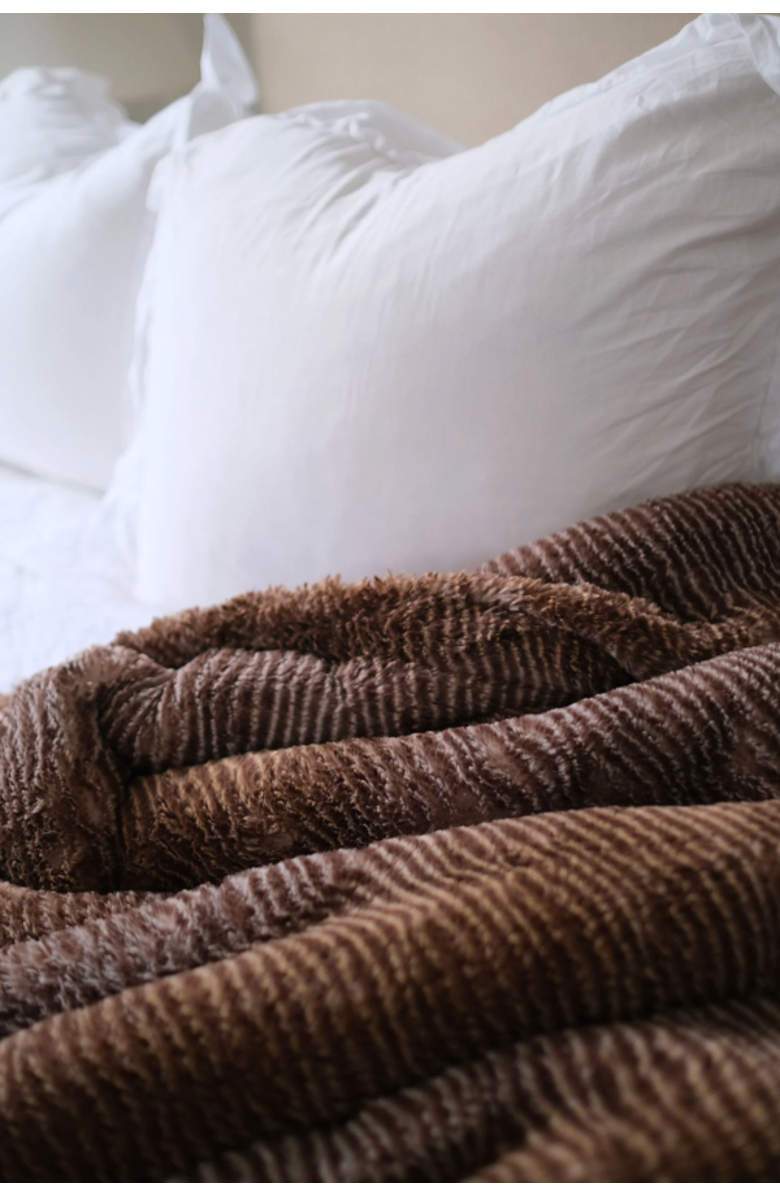 Sea To Me Blankets Tahoe Tranquility Faux Fur Throw Blanket, Alternate, color, Brown Multi