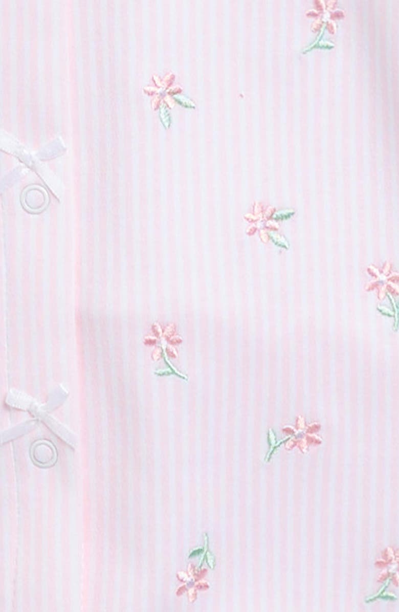 Little Me Embroidered Floral Romper & Hat Set, Alternate, color, Pink