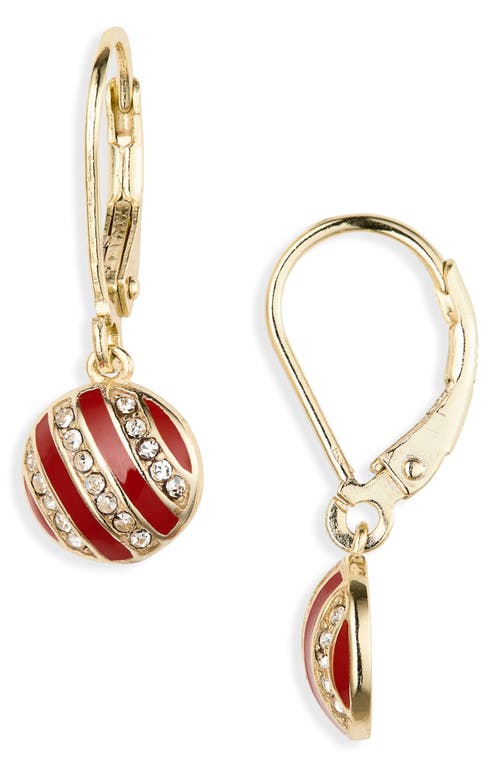 Chanteur Kids' Red Circle Lever-back Earrings In Gold