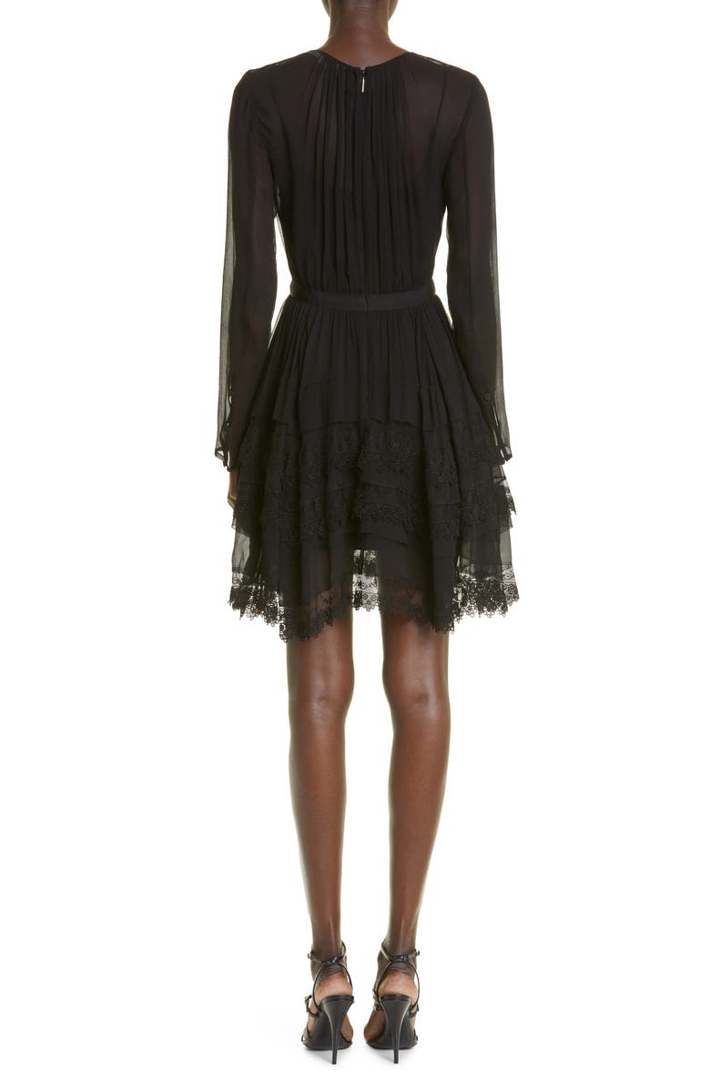 Jason Wu Collection Long Sleeve Tiered Silk Chiffon Dress, Alternate, color,