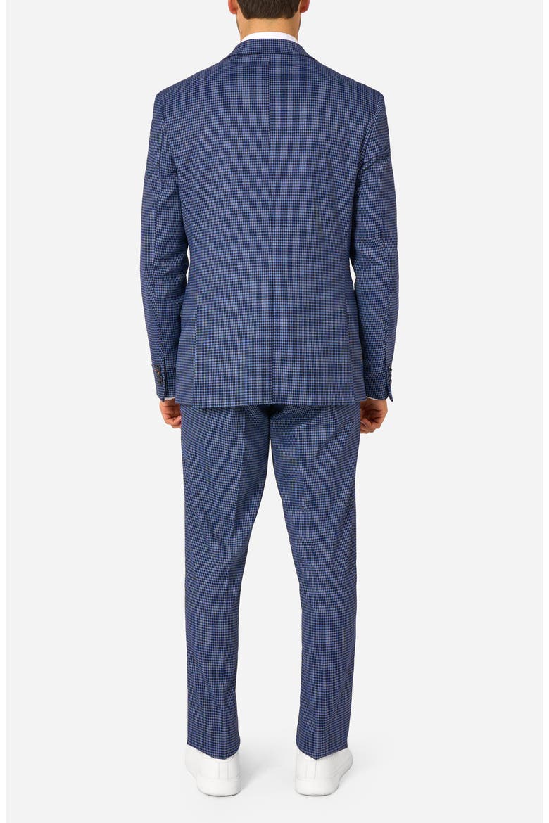 Daily Slim Fit Navy Herringbone Check Stretch Suit, Alternate, color, BLUE