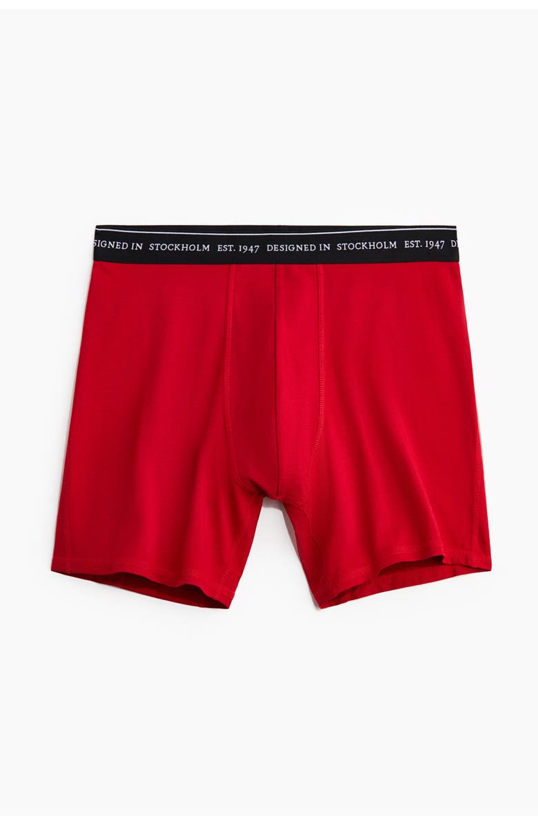 H&M 3-pack coolmax<sup>®</sup> mid-length boxer briefs, Alternate, color, Red/White/Navy Blue