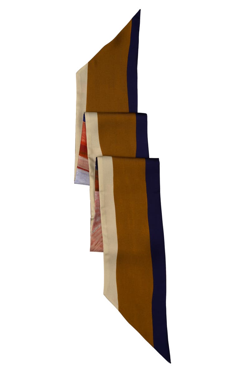 Elizabetta Lia - Skinny Silk Scarf, Alternate, color, Bronze & Indigo