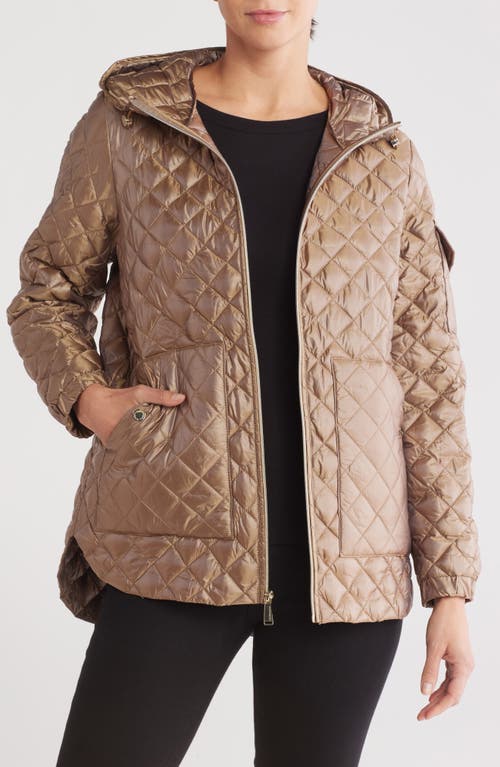 Bcbgeneration Diamond Quilted Hooded Jacket In Bronze