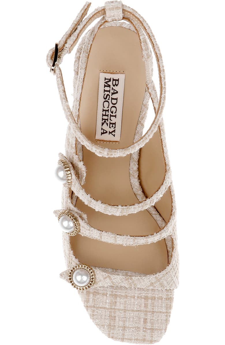 Badgley Mischka Collection Vella Ankle Strap Sandal, Alternate, color, Cream Multi