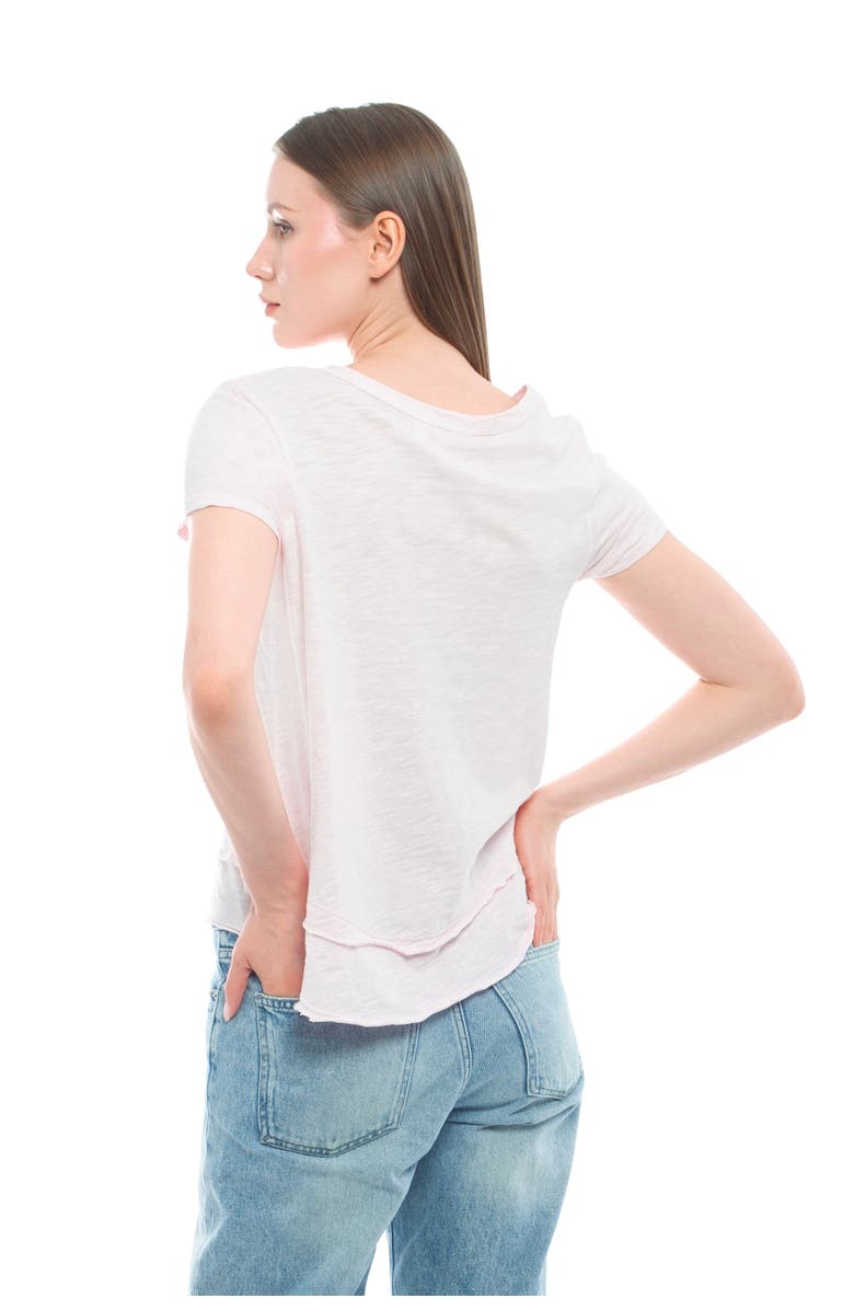 WILT Clothing Short Sleeve Mock Layer Tee, Alternate, color, White