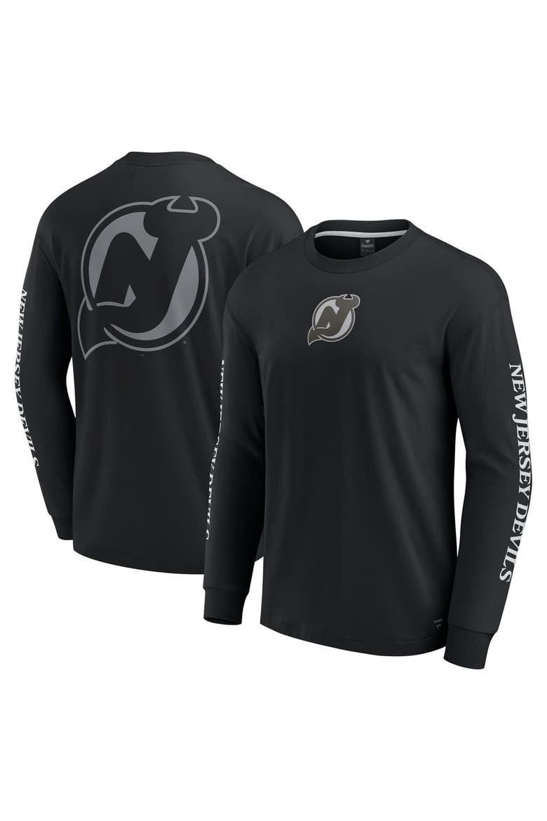Men's Fanatics Black New Jersey Devils Elements Strive Long Sleeve T-Shirt, Main, color, Black