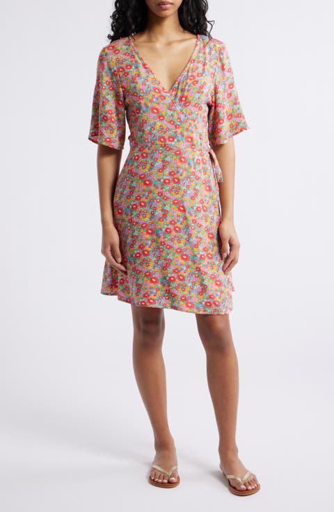 Las Dalias Ditsy Wrap Dress