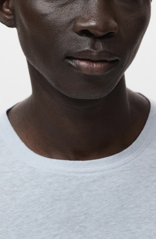 Mango Slim Fit Linen Blend T-shirt In Gray