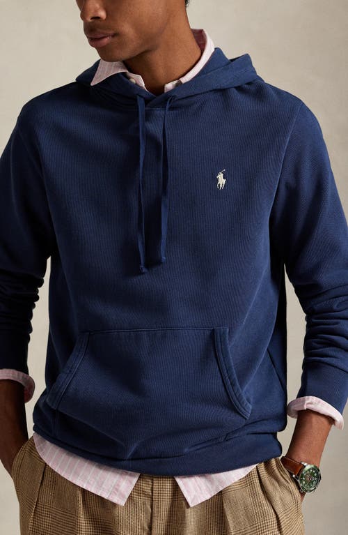 Polo Ralph Lauren Loopback Cotton Fleece Hoodie In Blue