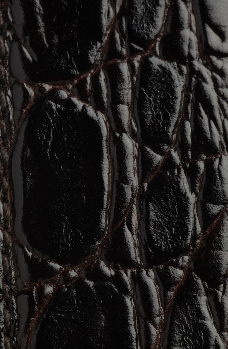 Saint Laurent Cassandre Buckle Reversible Leather Belt, Alternate, color, Fondente