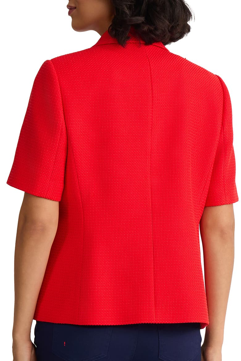 Short Sleeve Double Breasted Blazer, Alternate, color, ROUGE