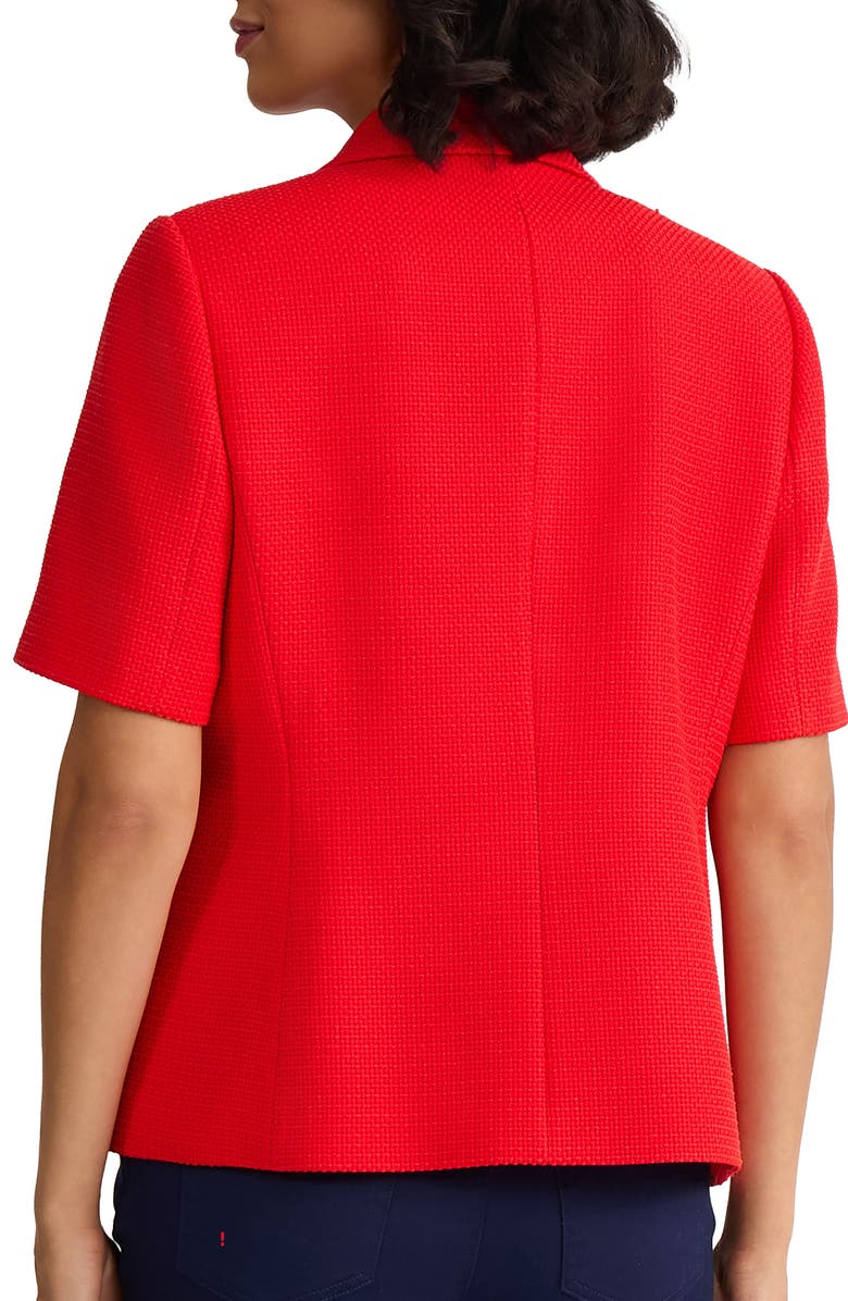 Jones New York Short Sleeve Double Breasted Blazer, Alternate, color, Rouge