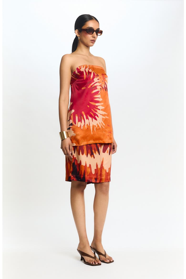 Anais Strapless Top Magma, Alternate, color, Magma Orange