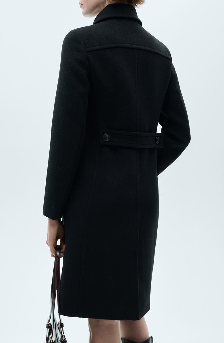 MANGO Double-Breasted Wool Blend Coat, Alternate, color,