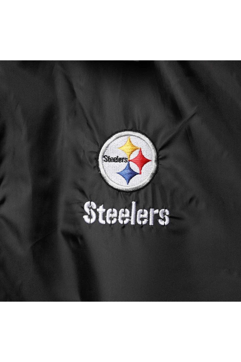 Men's Black Pittsburgh Steelers Coaches Classic Raglan Full-Snap Windbreaker Jacket, Alternate, color, Black