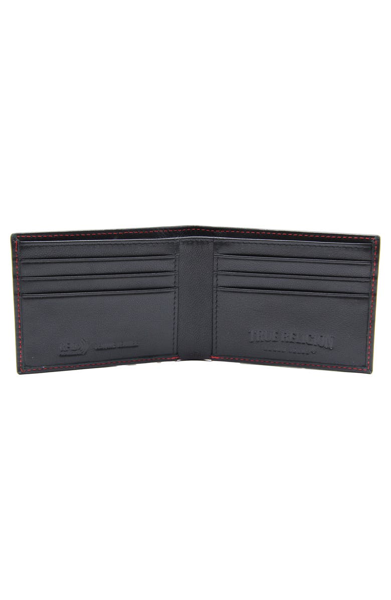 True Religion Chani Bifold Leather Wallet, Alternate, color, Black