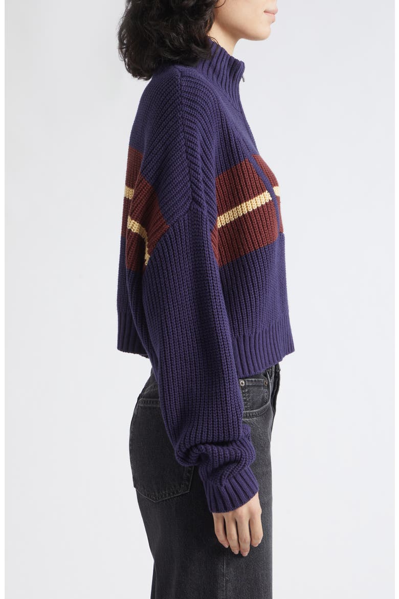 Cropped Hampton Sweater, Alternate, color, TWILIGHT STRIPE