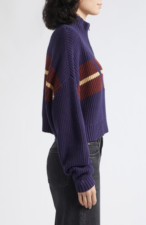 Staud Cropped Hampton Sweater In Blue