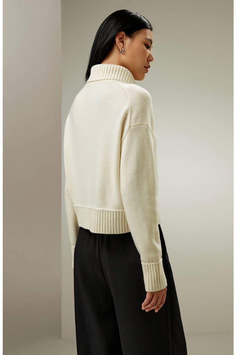 Women's Relaxed Fit Wool-Cashmere Blend Sweater, Alternate, color, White