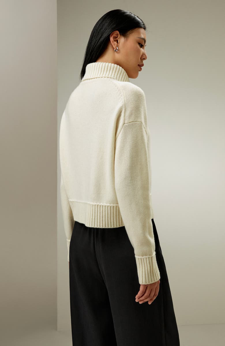 Lilysilk Relaxed Fit Wool-Cashmere Blend Sweater for Women, Alternate, color, White