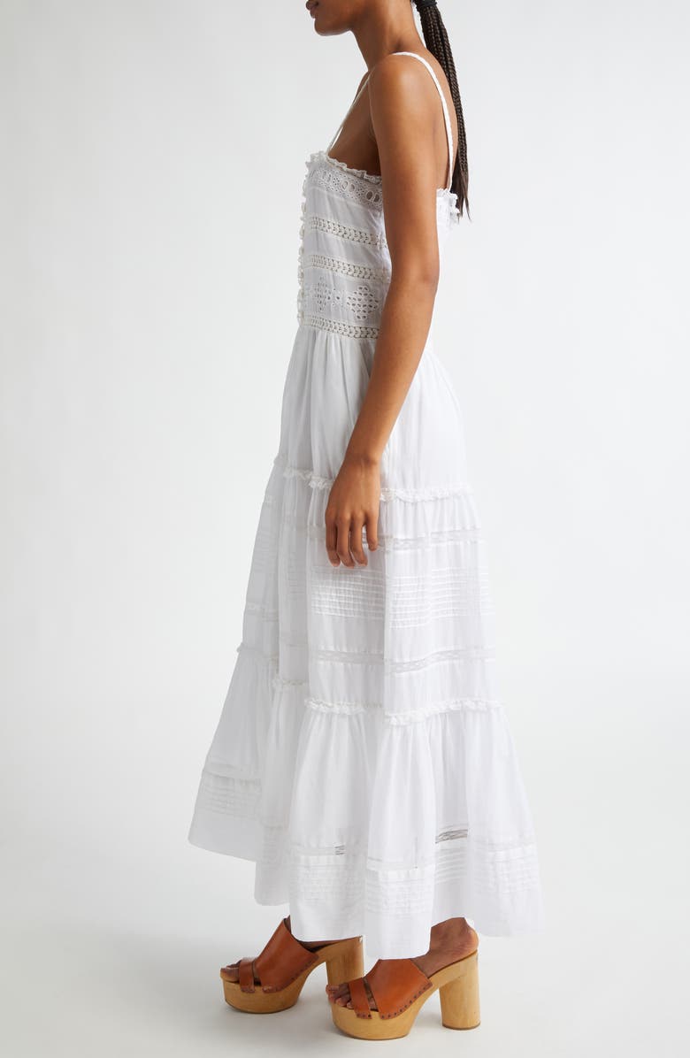 Isabel Marant Étoile Divine Lace & Eyelet Detail Cotton Sundress, Alternate, color, 