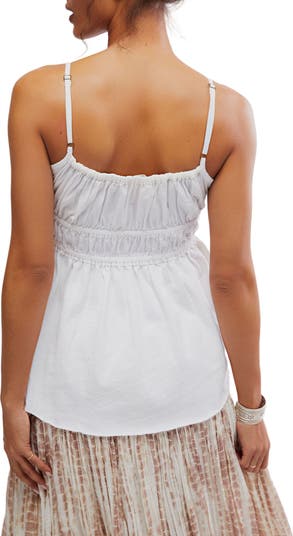 Free People Scarlette Mixed Media Babydoll Camisole | Nordstrom
