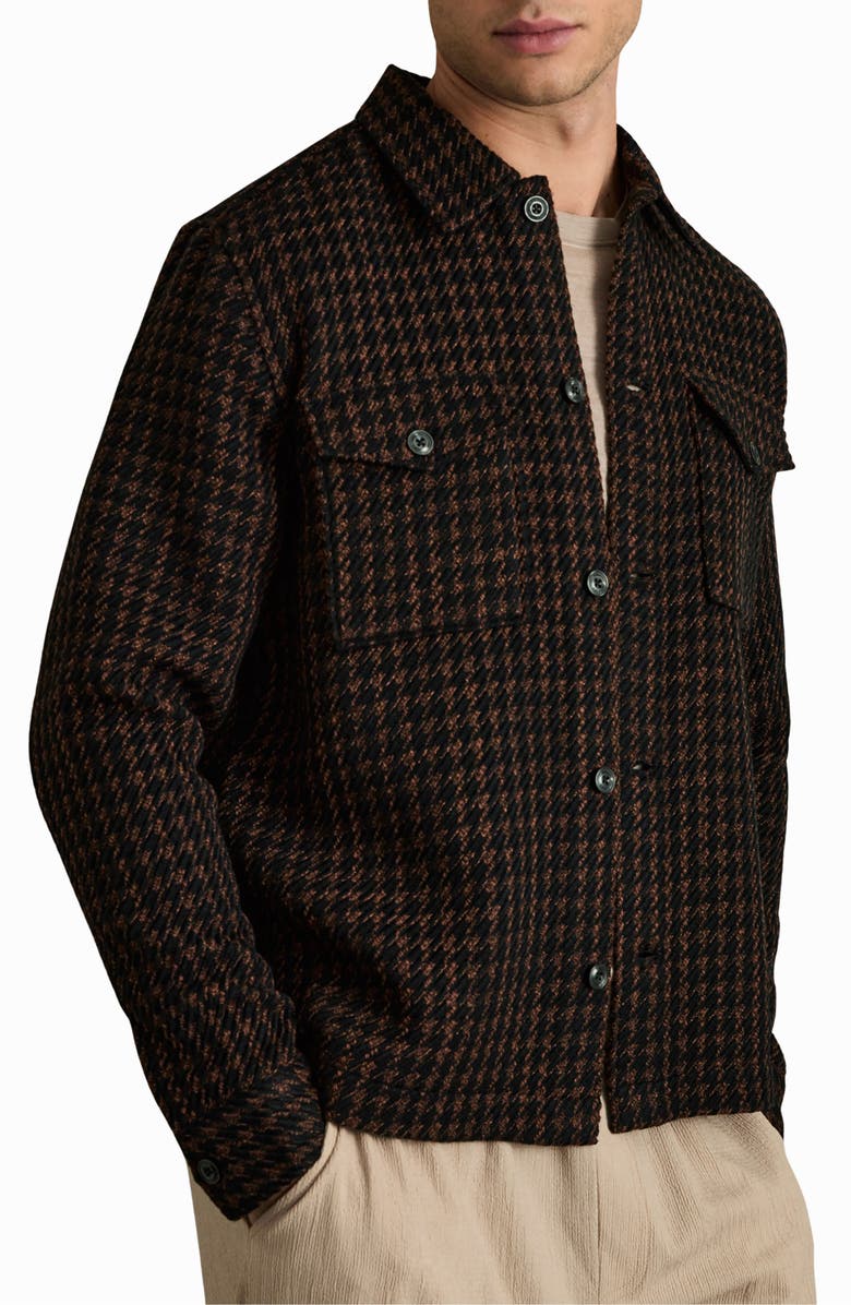 Reiss Kirk Houndstooth Shirt Jacket, Main, color, 