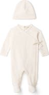 Bebe Bella Girl Embossed Diamond Wrap Romper with Matching Hat