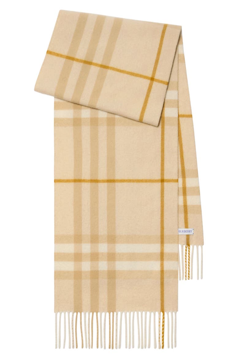 Giant Check Cashmere Scarf, Main, color, WHITE DENIM