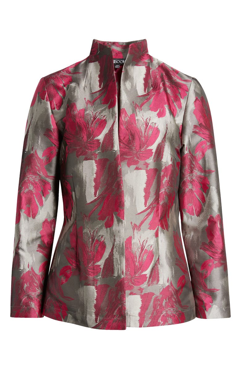 Misook Floral Jacquard Jacket, Alternate, color, 