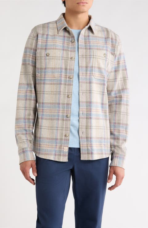 Pacifica Plaid Stretch Twill Button-Up Overshirt