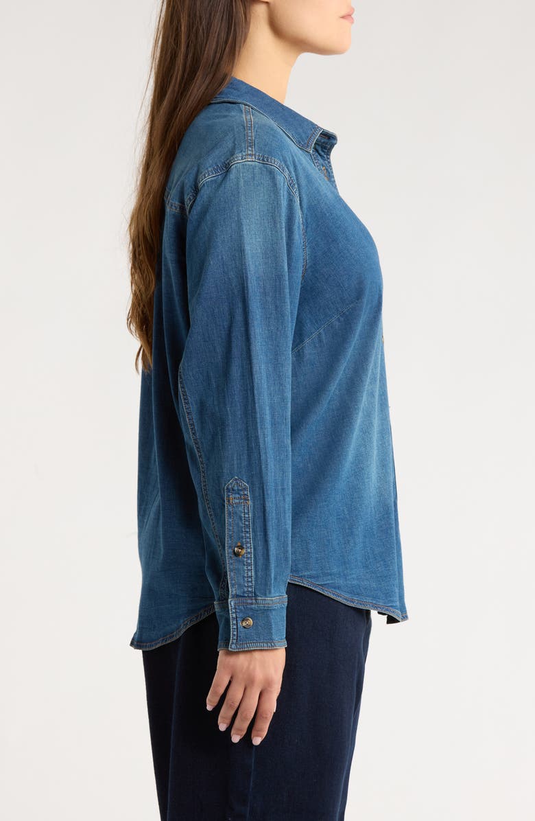 Universal Standard Chambray Button-Up Shirt, Alternate, color, Union City Blue