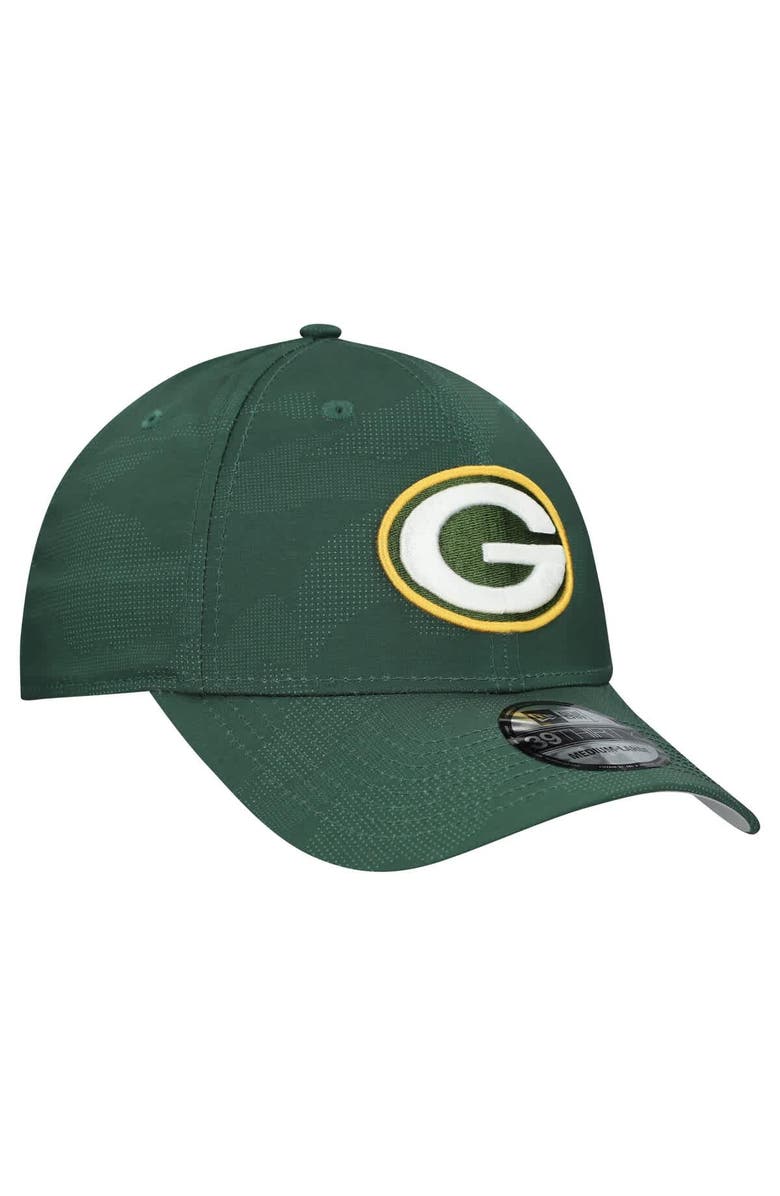 New Era Men's New Era Green Green Bay Packers Tonal Camo 39THIRTY Stretch Fit Hat, Alternate, color, Green