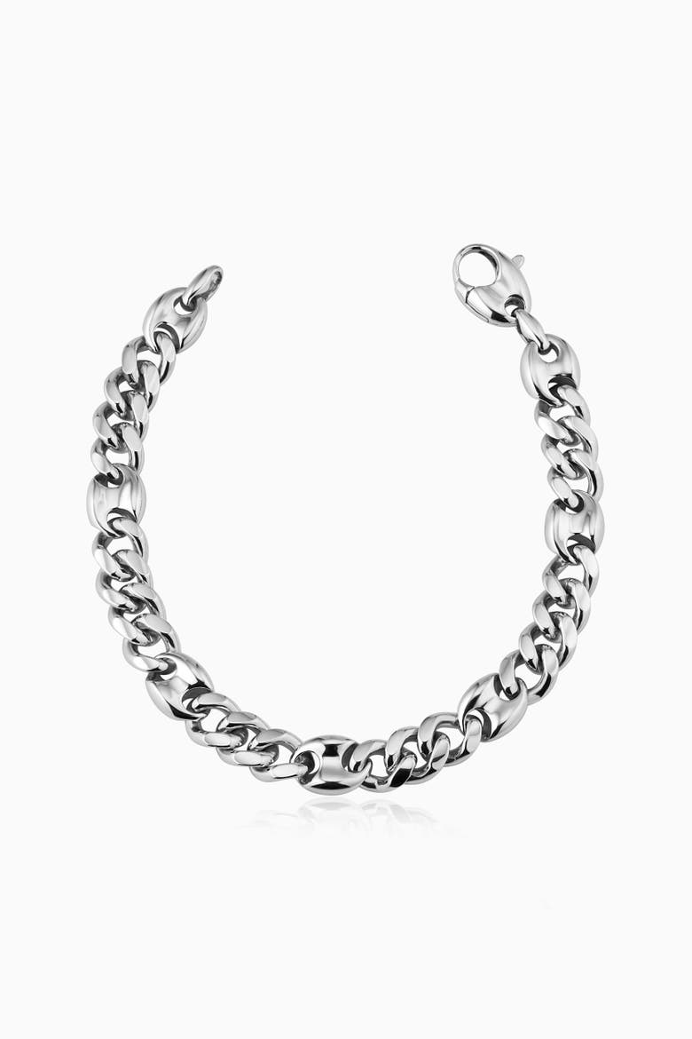 Mens Command Chain Bracelet in Sterling Silver, Main, color, Silver