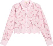 L'AGENCE Seychelle Cutwork Crop Shirt