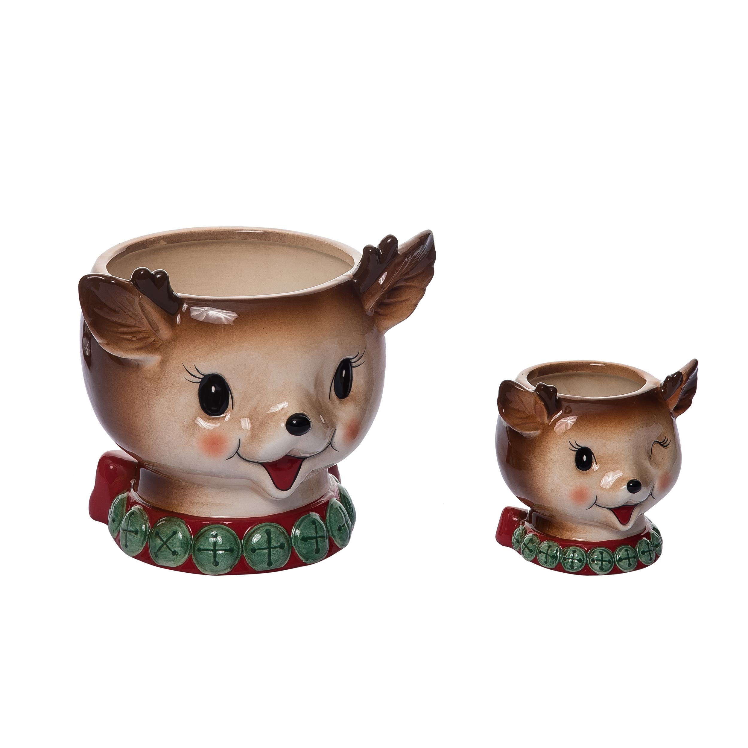 Dol Pink Vintage Reindeer Snack Bowls (set of 2) - Thumbnail 5