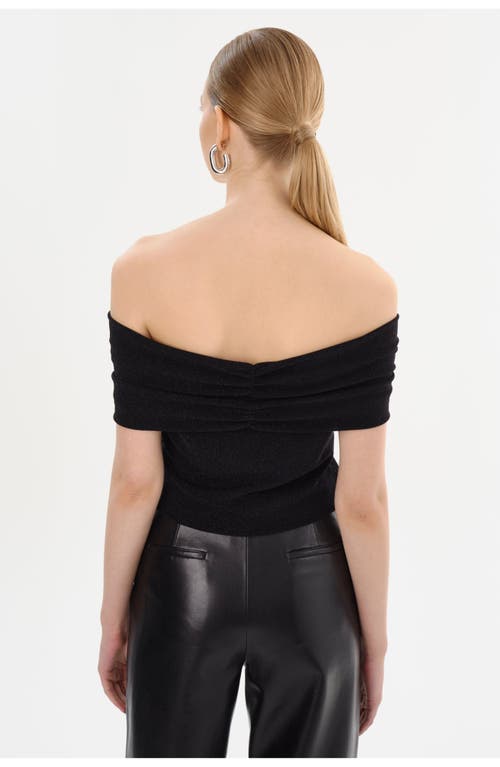Lamarque Camelia | Lurex Knit Top In Black