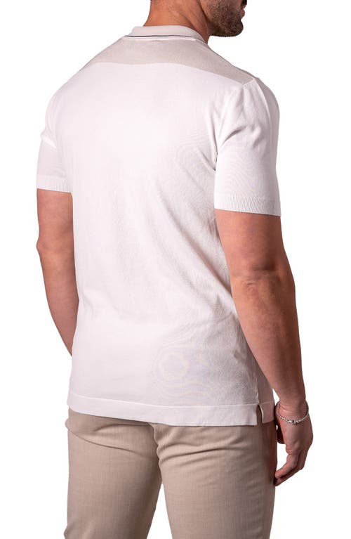 Maceoo Tipped Colorblock Polo In White