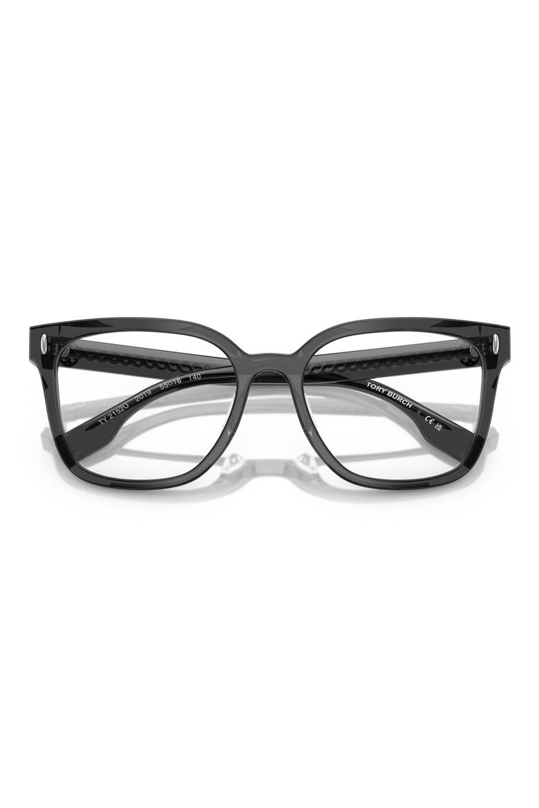 55mm Square Optical Glasses, Alternate, color, SHINY BLACK
