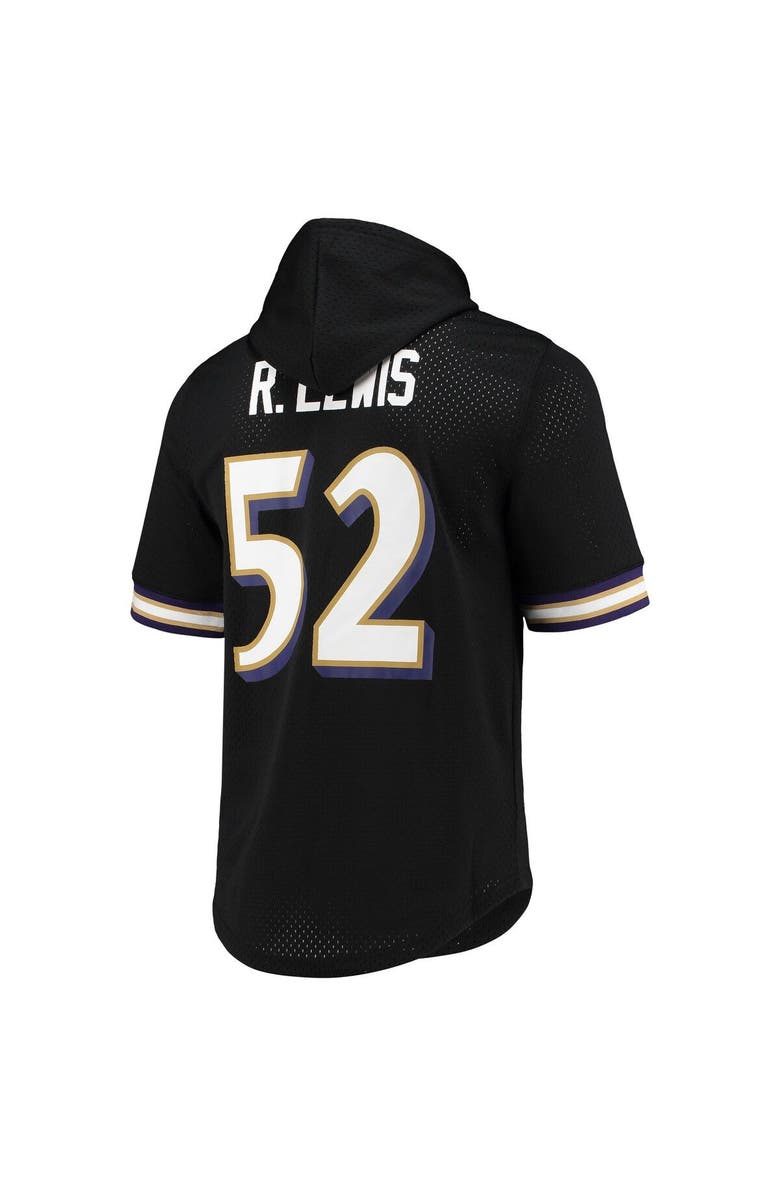 Mitchell & Ness Men's Mitchell & Ness Ray Lewis Black Baltimore Ravens Retired Player Mesh Name & Number Hoodie T-Shirt, Alternate, color,